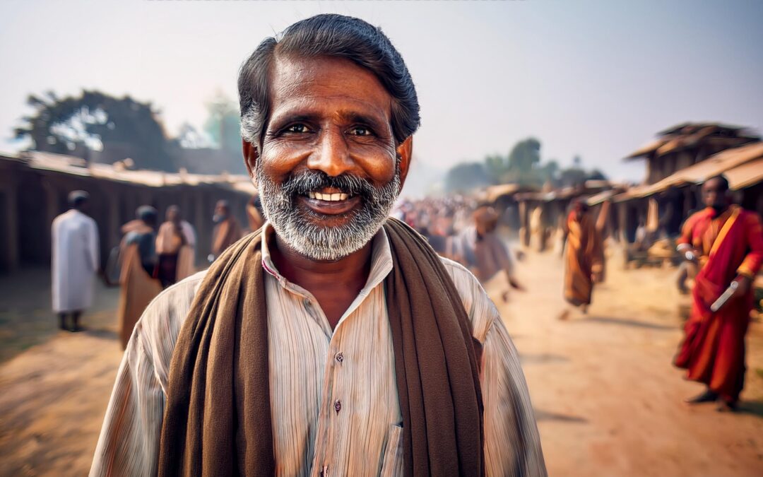 Hindu man in a South Asian village